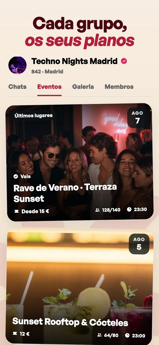 Mon — Cada grupo, os seus planos
